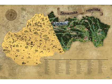 Stieracia Mapa Slovenska Deluxe - Retro