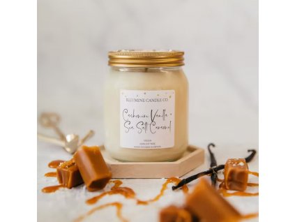 Sójová Vonná Svíčka -  Cashmere Vanilla & Sea Salt Caramel