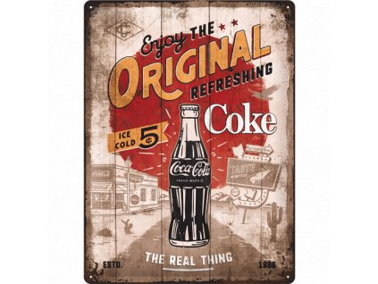 Plechová Ceduľa Coca-Cola Original Coke Highway 66