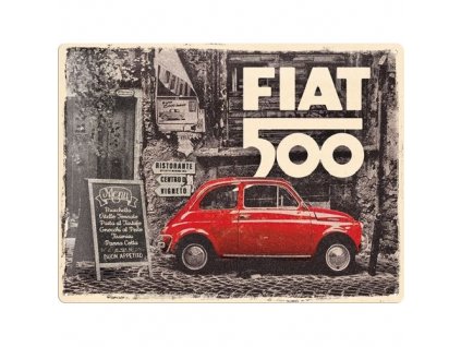 Plechová Ceduľa Fiat 500