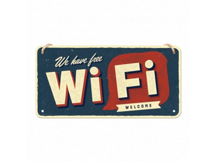 Plechová Ceduľa Free Wi-Fi