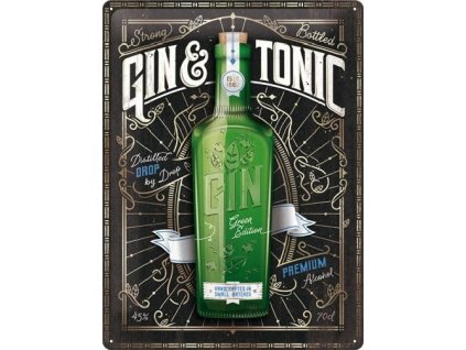 Plechová Ceduľa Gin a Tonic Premium