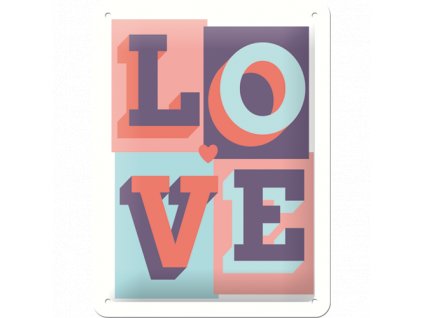 Plechová Ceduľa Love