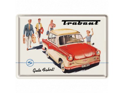 Plechová Pohľadnica Trabant