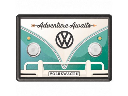 Plechová Pohľadnica VW Bulli (Adventure Awaits)