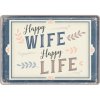 Plechová Pohľadnica Happy Wife Happy Life