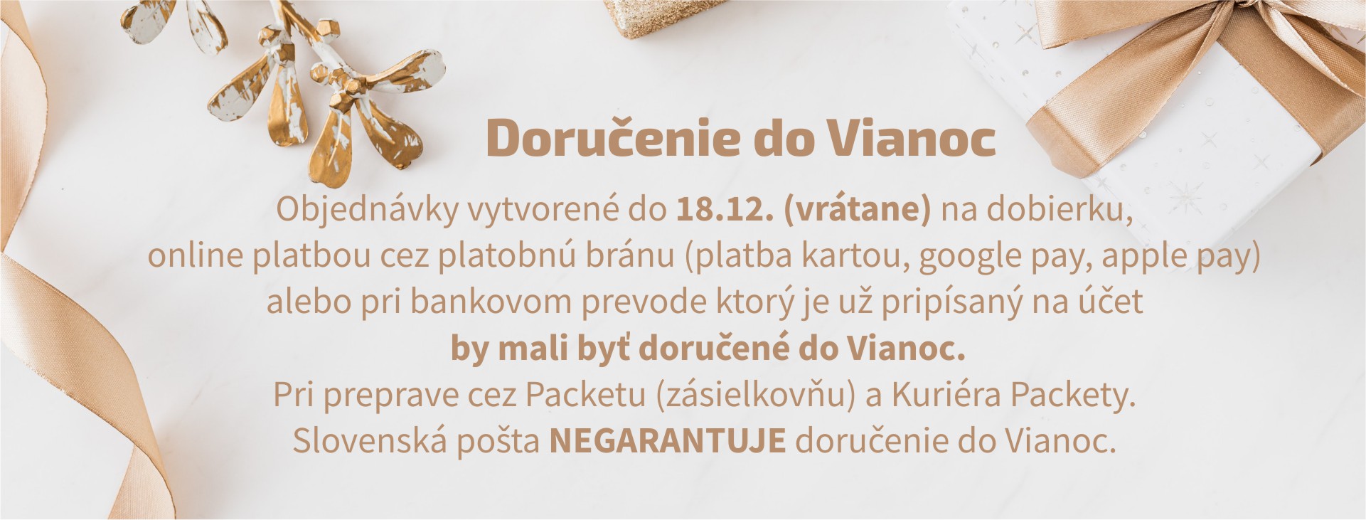 Informácie o Vianočnom doručení objednávok | Joeshop.sk