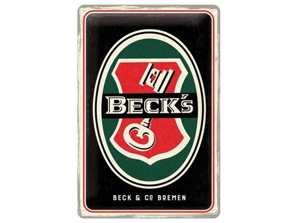Plechová Ceduľa Beck's - Key Logo