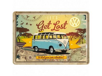 Plechová Pohľadnica VW Let's Get Lost