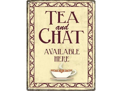 Plechová Ceduľa Tea And Chat