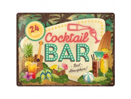 Plechová Ceduľa Cocktail Bar
