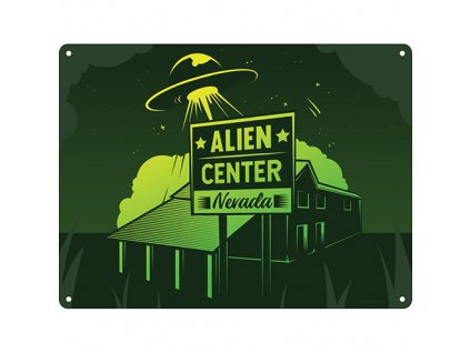Plechová Ceduľa Alien Center Nevada