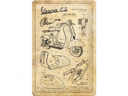 Plechová Ceduľa Vespa GS