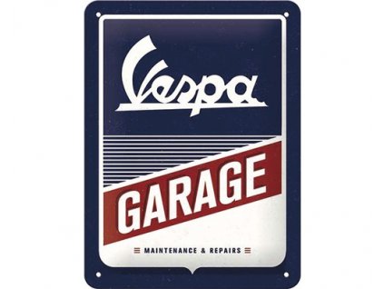 Plechová Ceduľa Vespa Garage