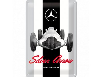 Plechová Ceduľa Mercedes-Benz Silver Arrow