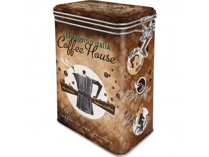 Plechová Dóza s Klipom - Coffee House