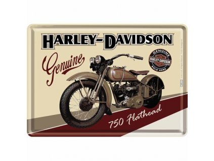 Plechová Pohľadnica Harley-Davidson 750 Flathead