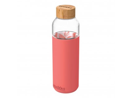 Sklenená Fľaša So Silikónom Quokka Flow - Pink Botanical