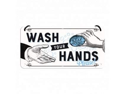 Plechová Ceduľa Wash Your Hands