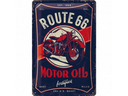 Plechová Ceduľa Route 66 Motor Oil