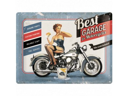 Plechová Ceduľa Best Garage For Motorcycles