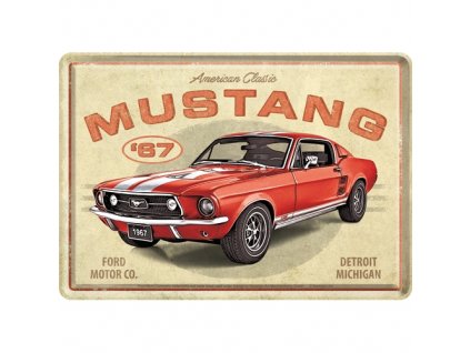 Plechová Pohľadnica Ford Mustang GT 1967