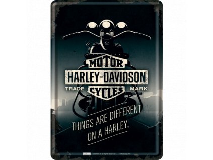 Plechová Pohľadnica Harley-Davidson Motor Cycles