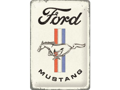 Plechová Ceduľa Ford Mustang Horse a Stripes