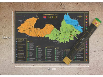 Stieracia Mapa Západné, Belianske a Vysoké Tatry - Veľkosť A3 4