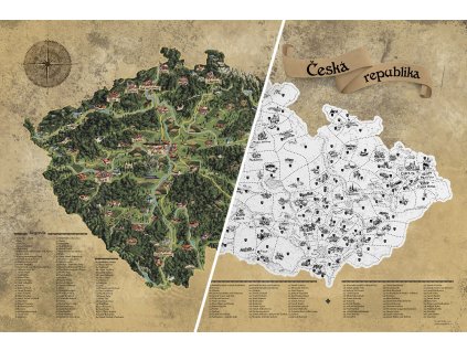 Stieracia Mapa Česka Deluxe - Strieborná