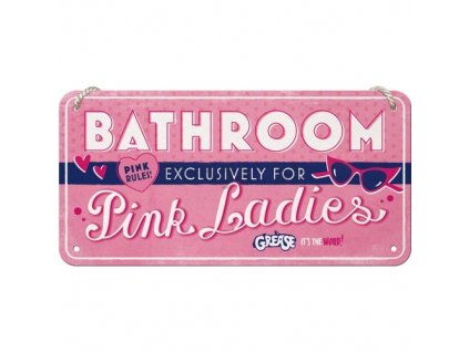 Plechová Ceduľa Pink Ladies Bathroom