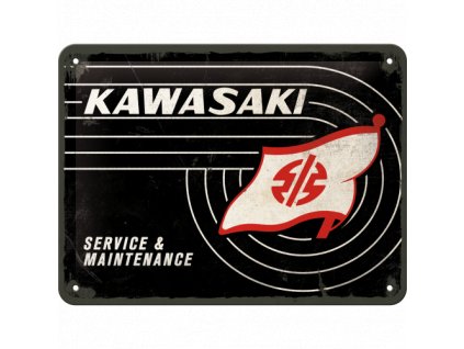 Plechová ceduľa Kawasaki Service