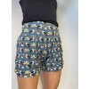 Šortky na jógu šedé s tukany (Barva nabíraný střih, Velikost S)