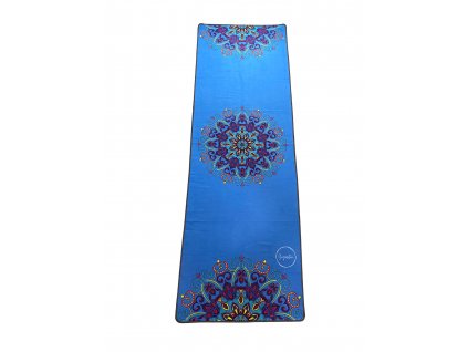 Ručník na jógu modrý s mandalami