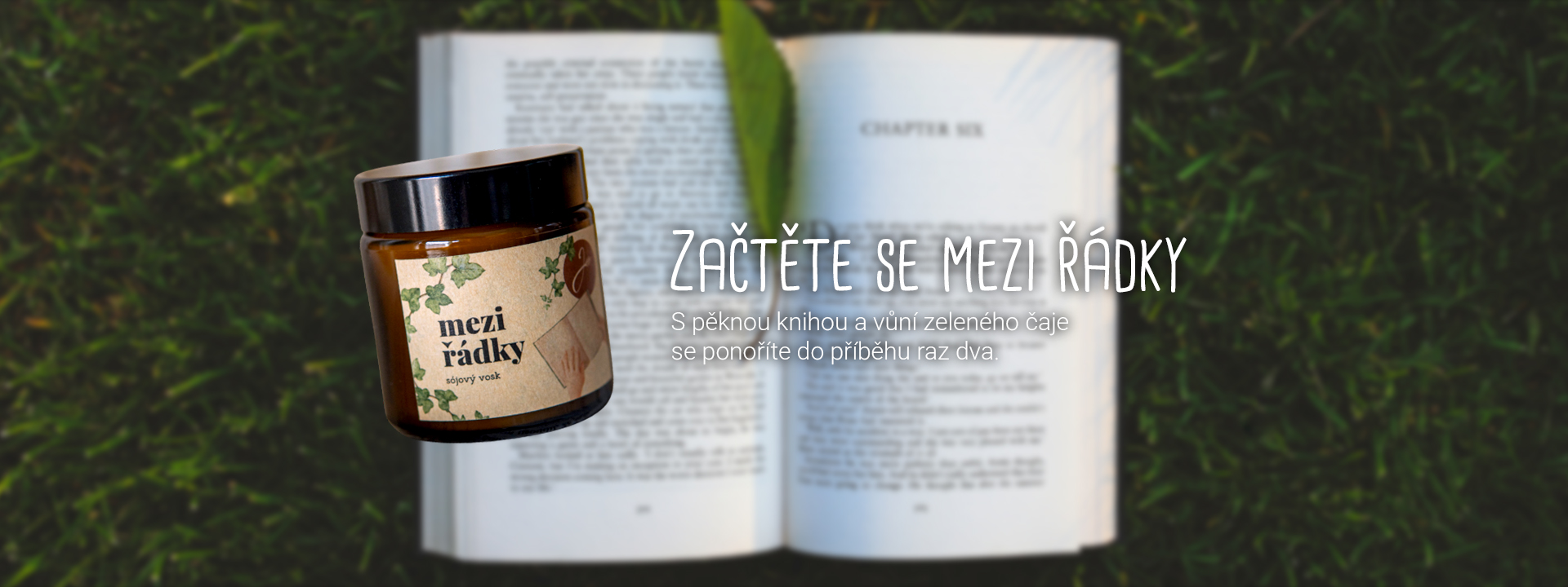 Mezí řádky, sójová svíčka s vůní zeleného čaje