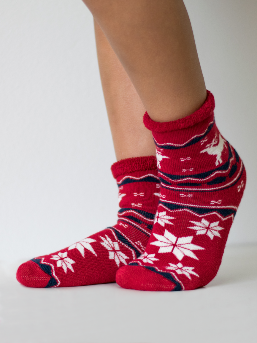 Dětské froté ponožky Barva: červená, Velikost ponožek: 20-24
