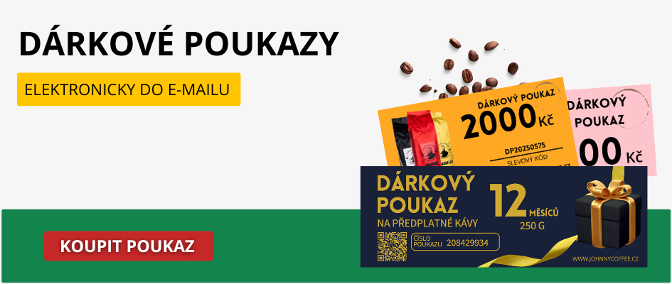 Dárkový poukaz do emailu na kávu