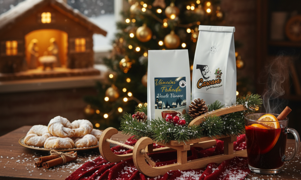 Vánoční dárky s kávou Johnny Coffee – pečlivě zabalené dárkové sety
