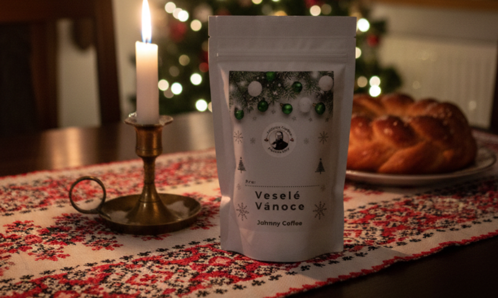 Vánoční dárky s kávou Johnny Coffee – pečlivě zabalené dárkové sety