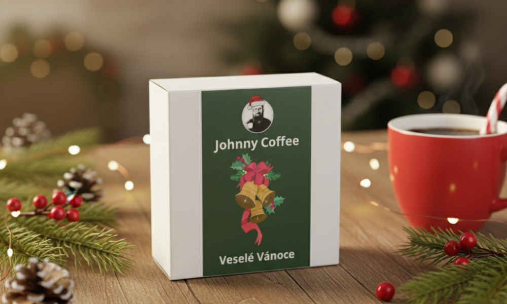 Vánoční dárky s kávou Johnny Coffee – pečlivě zabalené dárkové sety
