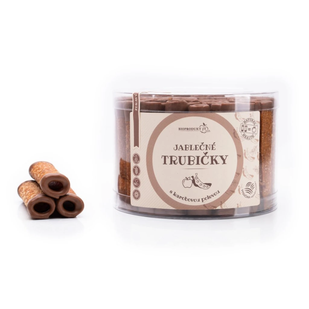 Jablečné trubičky s karobovou polevou