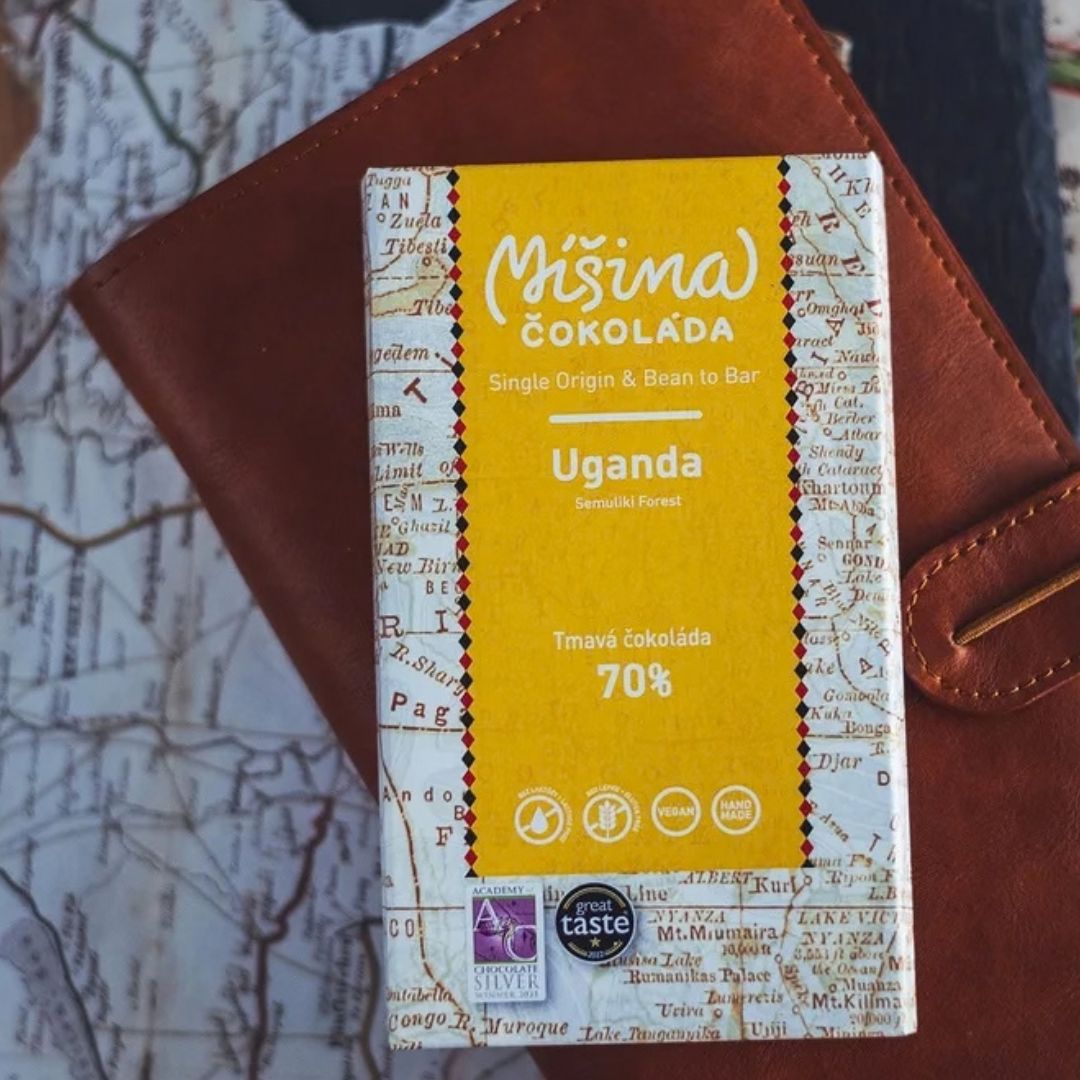 Tmavá čokoláda 70 % Uganda bean to bar od Míšiny čokolády, tabulka 50 g