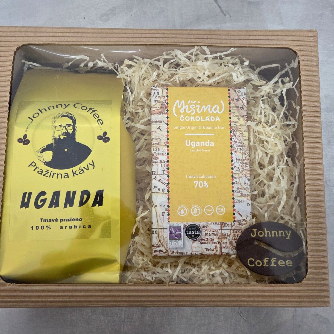 Dárkový set Uganda: káva a čokoláda jako dárek pro milovníka kávy