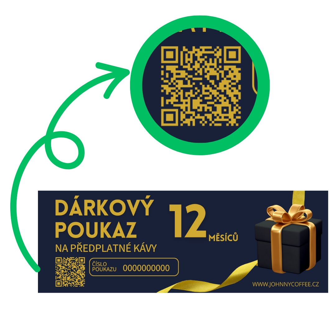 Dárkový poukaz na předplatné kávy od Johnny Coffee jako originální dárek