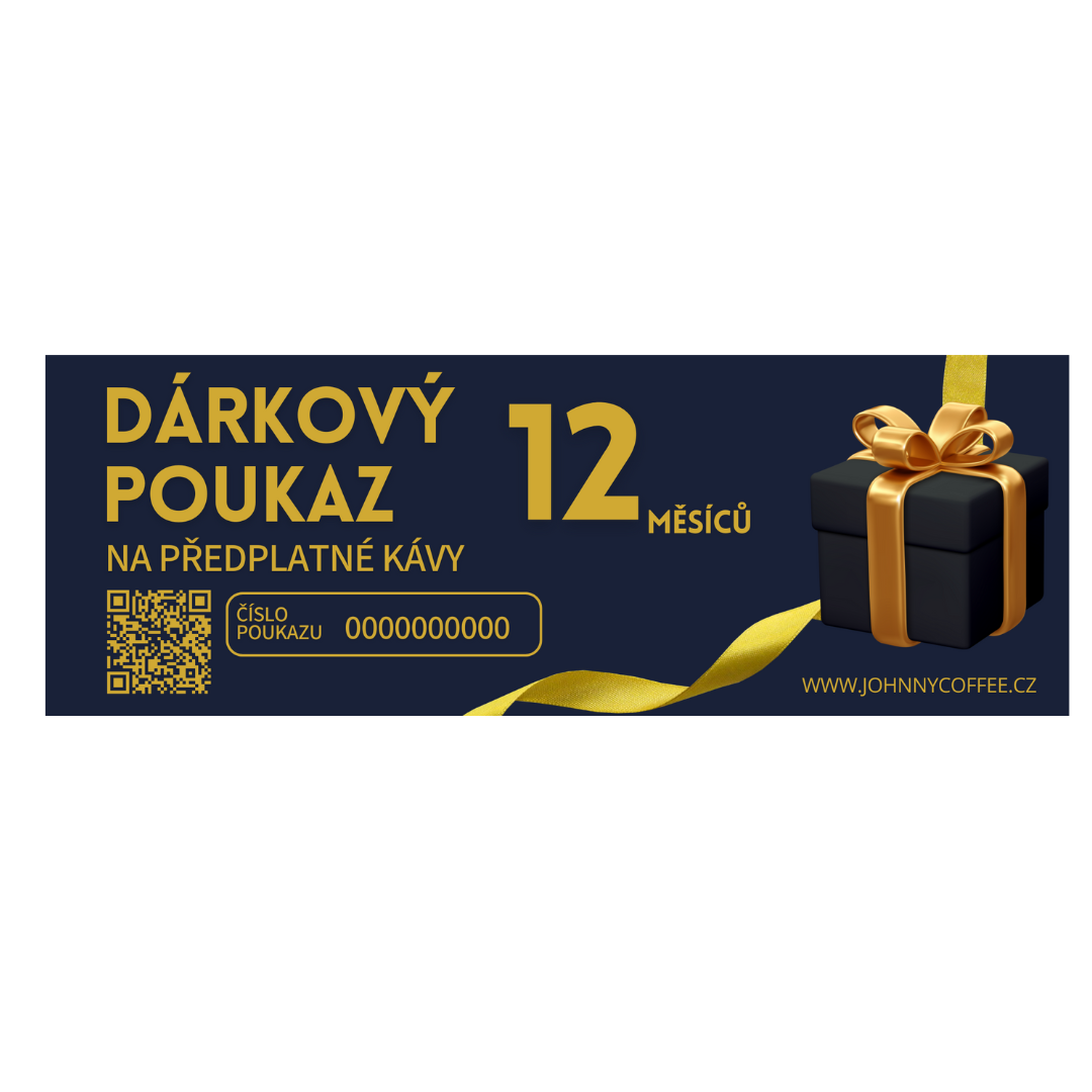 Dárkový poukaz na předplatné čerstvé zrnkové kávy