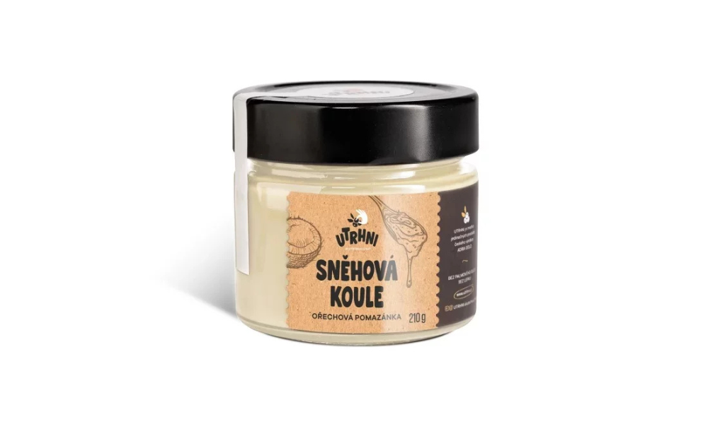 Sněhová koule – kokos & mandle, bílá čokoláda, křupavé oplatky