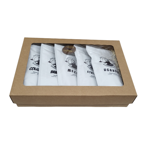 Ochutnávkový set kávy Filtr a Flow od pražírny Johnny Coffee — pět výběrových arabik