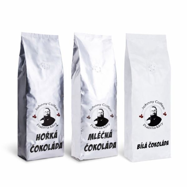 Horká čokoláda hořká, mléčná a bílá od Johnny Coffee – italské čokoládové pecky