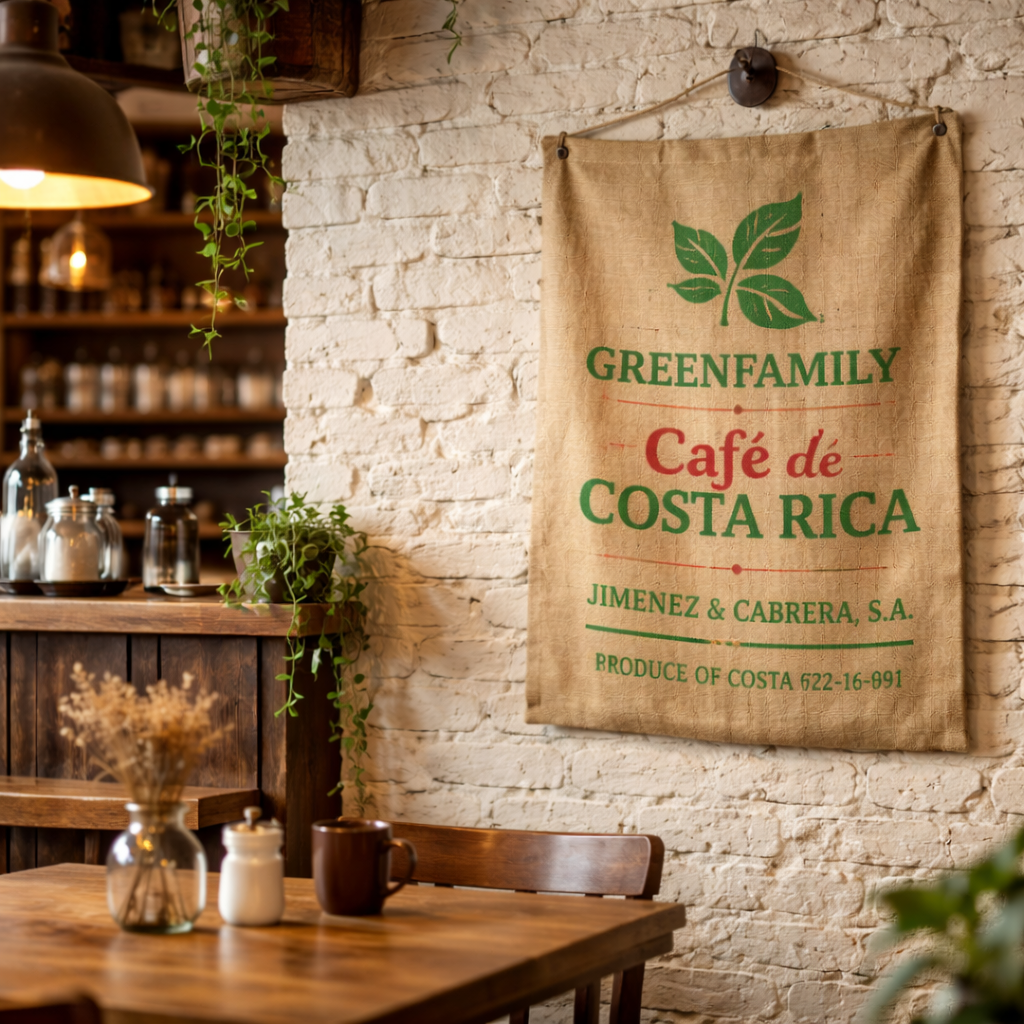 Jutový pytel od kávy jako dekorace interiéru