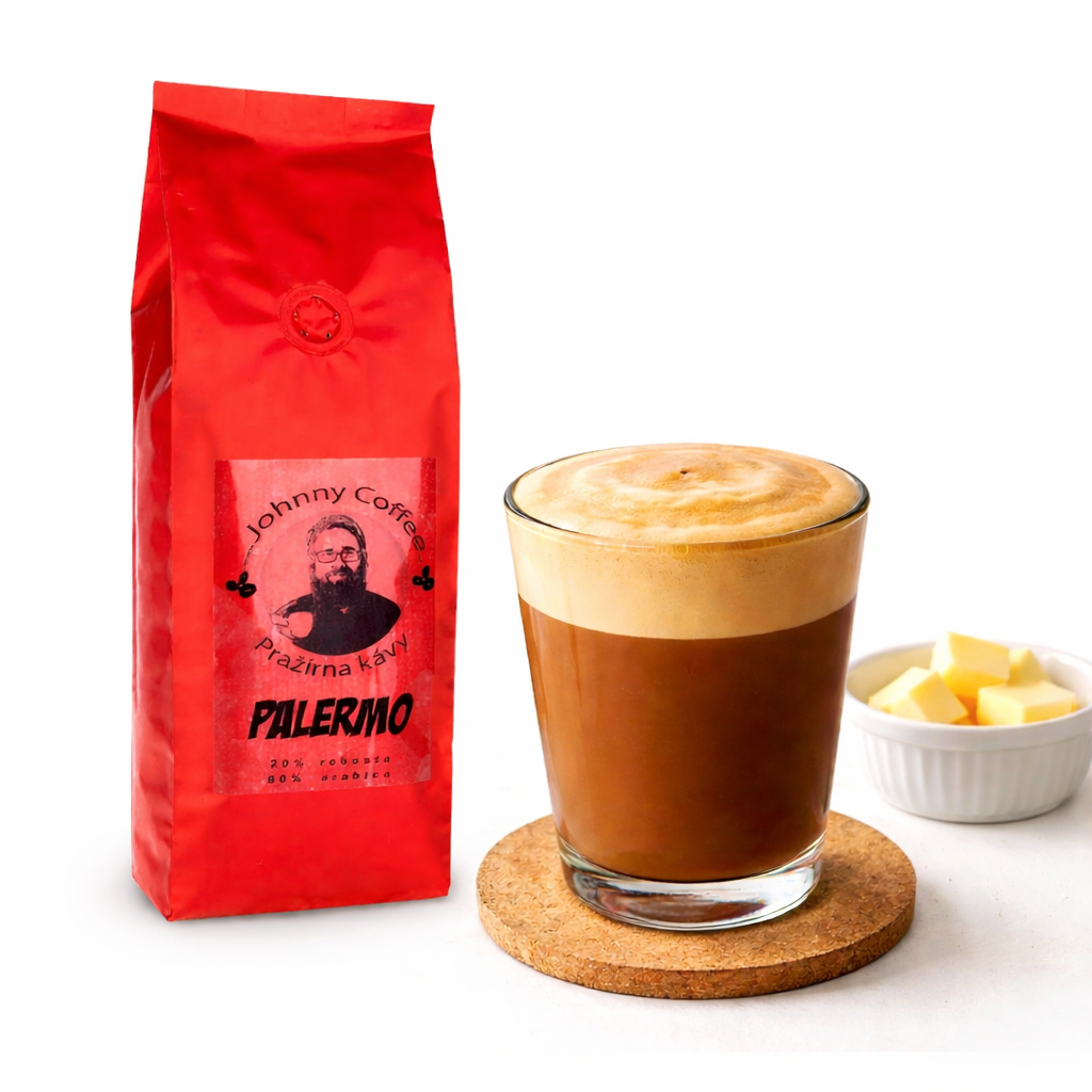 Palermo — tmavě pražená káva od Johnny Coffee, ideální na neprůstřelnou kávu